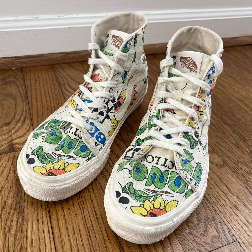 VANS x Vault Be The Difference Sunflower Eco Theory Sk8-Hi Skate Shoes 8.5
